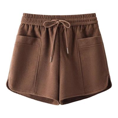 鹿皮绒短裤女2025新款秋冬