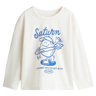 HM童装儿童男童T恤春季图案细节棉质内搭打底衫1304057