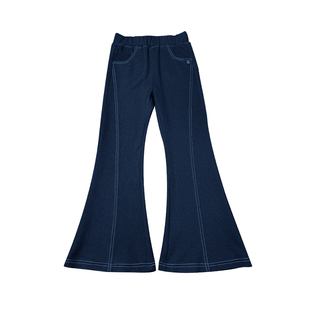 小童木 解构设计感女童牛仔喇叭裤春装新款显高显瘦女大童长裤子