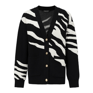 【折扣新降】【猫纹系列】FF仿佛冬季新款时尚羊毛针织衫女开衫