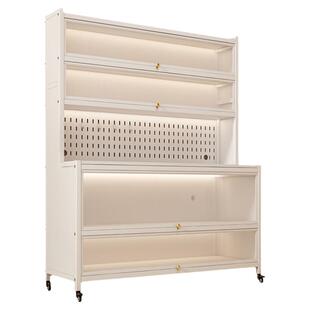 岩板餐边柜厨房置物架落地多层多功能微波炉锅电器收纳储物橱柜子