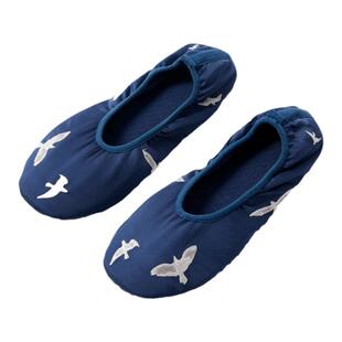 春夏绣花高档室内家居拖鞋女包头包跟亚麻防水防滑静音地板日式