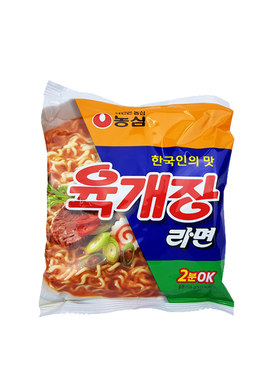 农心辣牛肉味汤面 韩国进口方便面 韩式牛肉味汤面袋装116g拉面