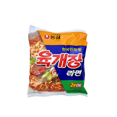农心辣牛肉味汤面 韩国进口方便面 韩式牛肉味汤面袋装116g拉面