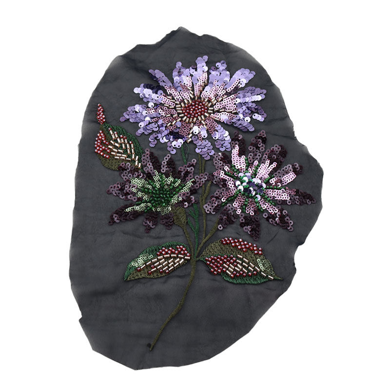 粉红玛丽风欧根纱布贴高端绿色亮服装花边