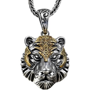 臧银属相生肖老虎吊坠男士本命年霸气虎头项链女潮小众设计感礼物