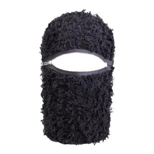 Without Me/SUC重磅手工暗黑毛絮编织亮片drill头套防风面罩帽子
