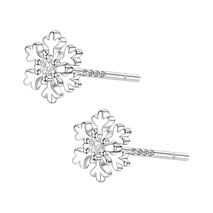 999纯银针雪花耳钉女养耳洞睡觉免摘耳环2025新款爆款秋冬耳饰