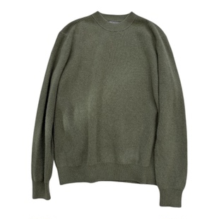 QFO秋冬新款全羊毛纯色毛衣男时尚休闲宽松松弛感针织打底衫上衣