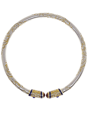 金町卷草纹国风新中式唐草纹吉言纯银手镯女999足银描金镯子轻奢