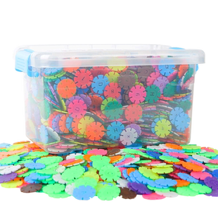 雪花片玩具中大号3-6岁数字母早教儿童益智玩具拼插装积木男女孩