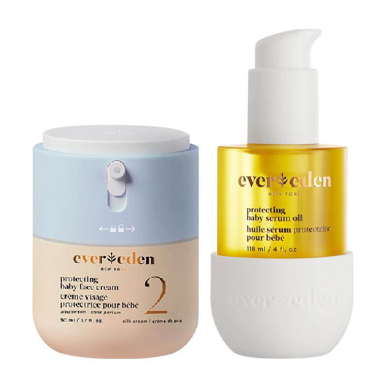 下拉Evereden安唯伊婴儿胎脂特润保湿面霜+亲护抚触油2件套装