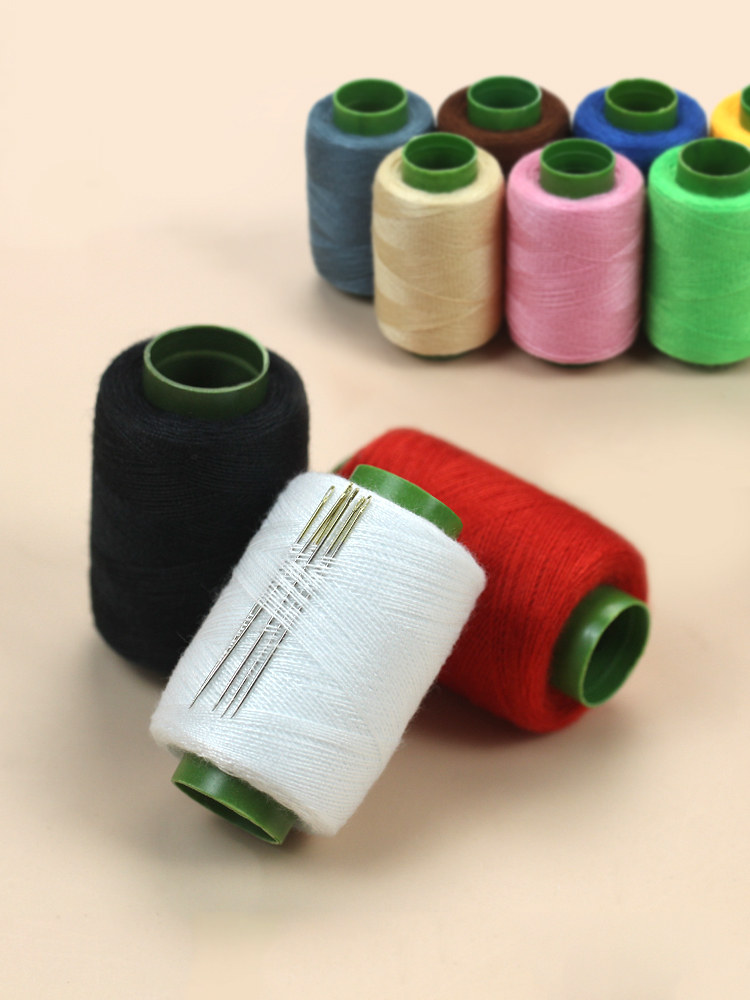 针线缝衣线402家用结实套装线团diy手工缝纫线黑小卷缝补被子白