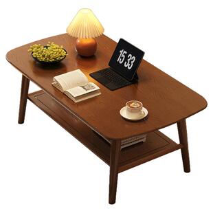 三梦实木茶几客厅家用2025新款小户型桌子原木色玻璃日式极简茶桌