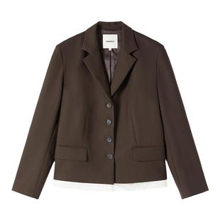 CROWNLESS未冕羊毛老钱风复古短西装外套