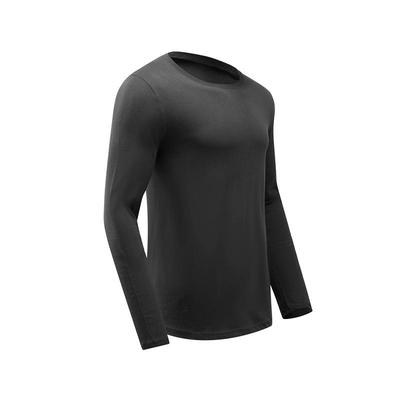 迪卡侬休闲男长袖保暖纯棉T恤