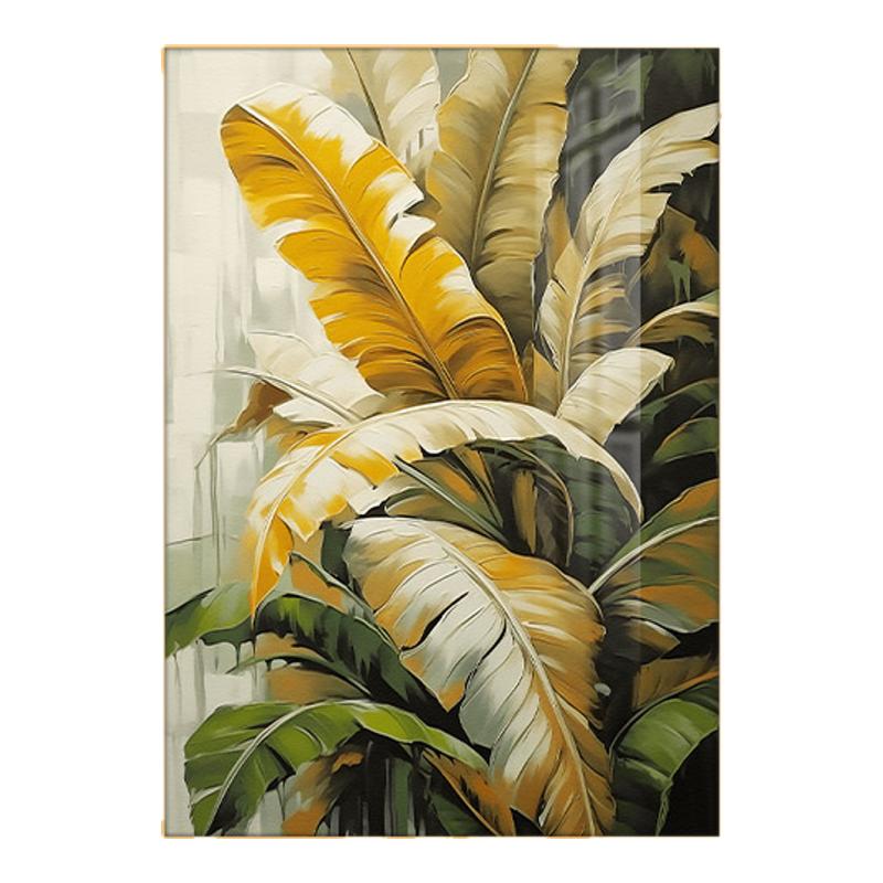 芭蕉叶绿植墙面玄关装饰画