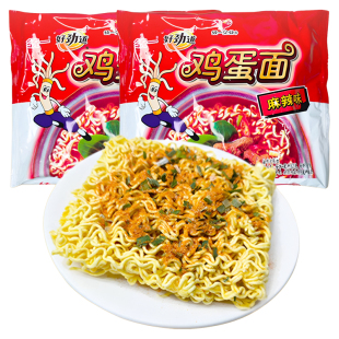 统一好劲道鸡蛋面27包整箱麻辣味方便面干脆面捏碎干吃面解馋零食