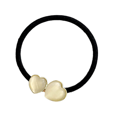 猫眼质感精致小爱心橡皮筋发圈皮套头绳扎马尾丸子头简约气质新款