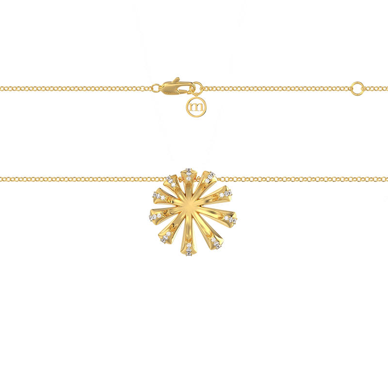 Mistova原创设计师品牌项链轻奢小众S925银镶嵌款盛放烟花项链