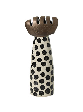 现代轻奢抽象手绘蘑菇陶瓷摆件