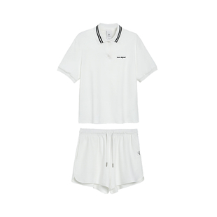 Turn Signal潮牌休闲运动套装女夏季2025新款POLO短袖短裤两件套