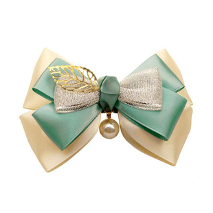 清新蝴蝶结发夹韩版头花扎头卡子仿珍珠吊坠发饰顶夹头饰品A0133