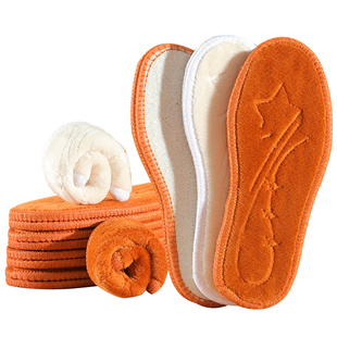 儿童专用羊毛保暖鞋垫男女童宝宝小孩加绒加厚棉皮毛一体防寒冬季
