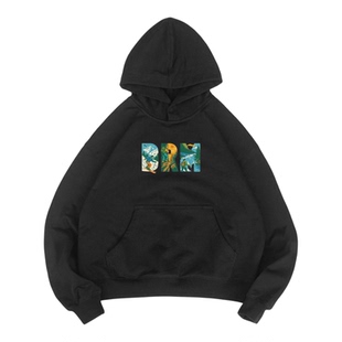 DAKYAM(达人)2025AW Trend Hoodies DRM重磅落肩短款印花连帽卫衣