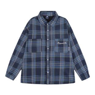 港仔文艺男格子衬衫男款长袖2026新款秋冬青少年男生加绒衬衣外套