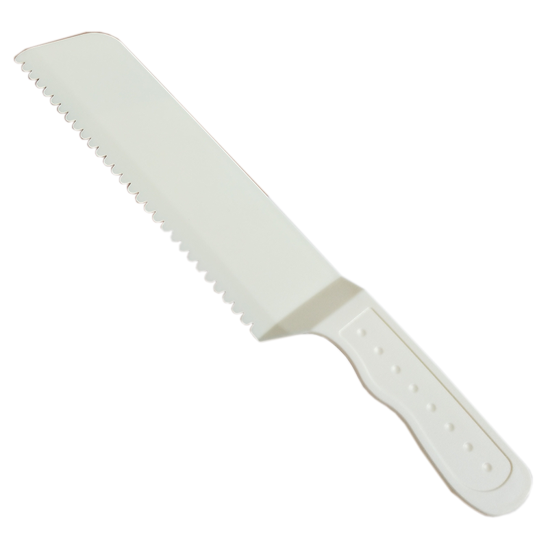 加长加厚特大号切生日蛋糕用刀分切刀塑料食品级乳白甜品锯齿刀29