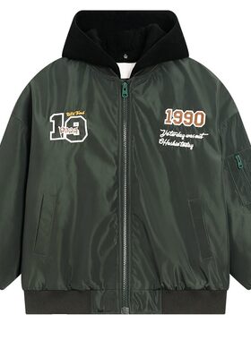 重工刺绣防水可拆卸连帽棒球棉服