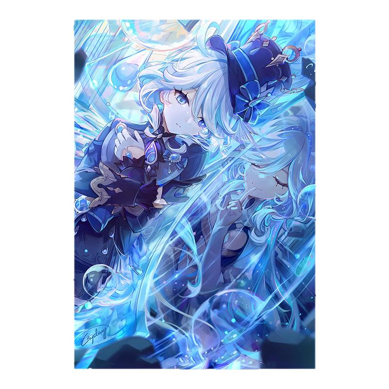 原神水神芙宁娜数字油画diy手工填充涂色解压卡通动漫画油彩画