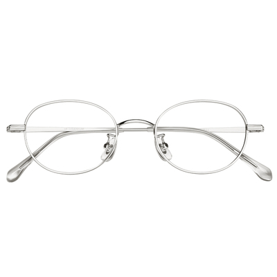 超轻纯钛高智感银丝眼镜近视女士