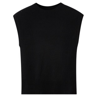 水云间黑色小立领上衣女短袖毛针织衫醋纤高智知识分子风2025秋款