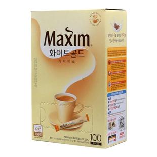 韩国进口正品白麦馨咖啡Maxim白金混合速溶咖啡三合一100条礼盒