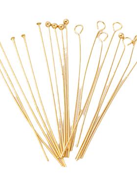 14K包金保色珍珠平头针小diy饰品