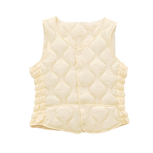 羊羔绒羽绒棉马甲女秋冬配大衣内搭马夹加绒v领坎肩加绒保暖背心