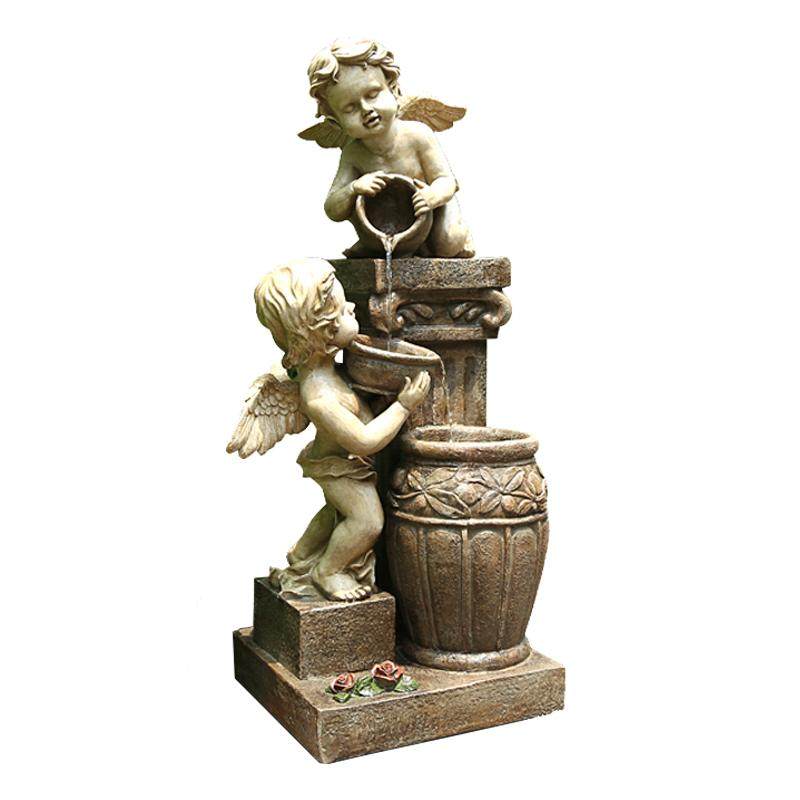 欧式天使喷泉景观户外流水摆件入户花园布置庭院院子水景造景装饰