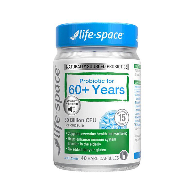 澳洲益倍适lifespace60+中老年成人益生菌改善便秘肠胃不适40粒