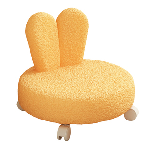 万向轮小凳子板凳家用矮凳客厅滑轮移动儿童凳子拆快递靠背小椅子