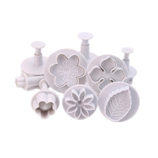 菊花梅花雪花树叶糖簧切翻糖糖花奶片卡通包馒头粘土模具2套包邮