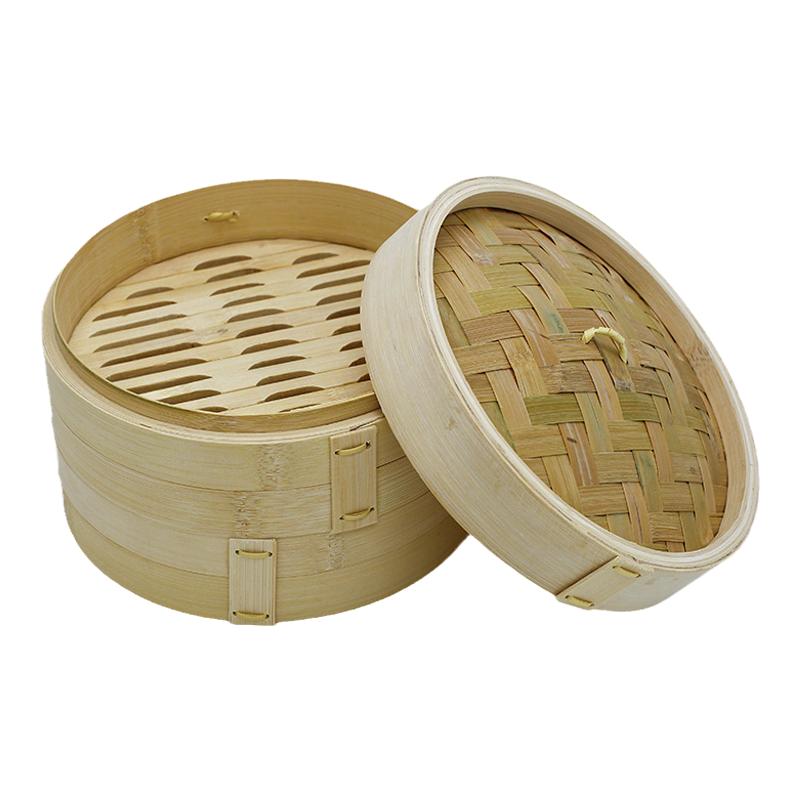 竹蒸笼小蒸笼竹制品家用竹编商用小笼屉蒸屉家庭装蒸格笼格小笼包