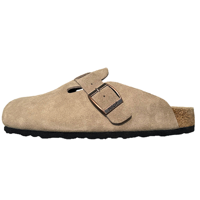 真皮平底半拖百搭包头拖勃肯鞋