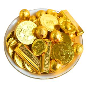 金币巧克力蛋糕装饰摆件金牌花生足球糖散装金条生日快乐烘焙点缀