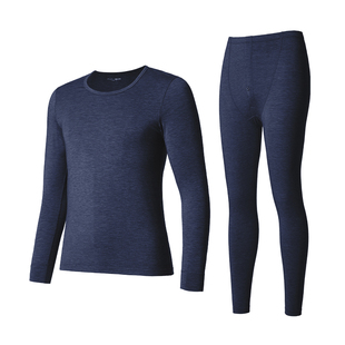 爱舒肤腈纶自发热纤维保暖内衣套装男士贴身磨毛吸汗大码秋衣秋裤