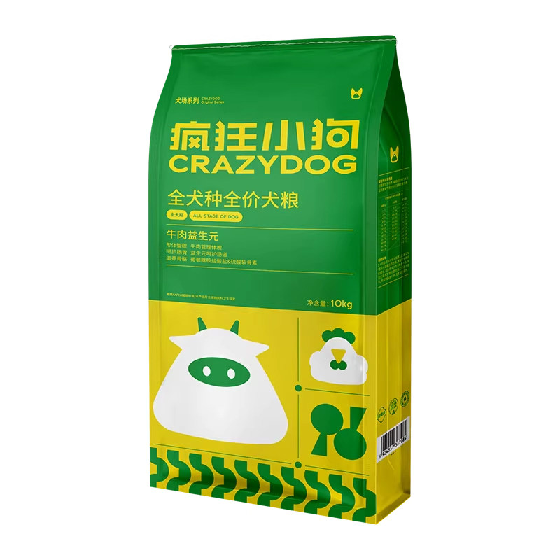 疯狂小狗狗粮中小大型犬益生元金毛泰迪边牧40斤装全价鸡肉小型犬