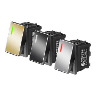 蓝波1409带红绿灯保持式3档6脚金属小船型翘板开关大电流220V