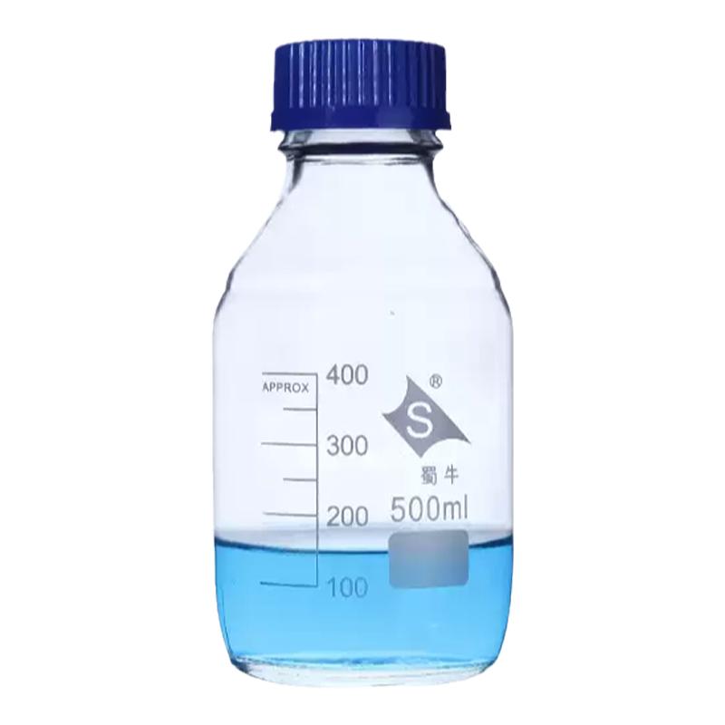 蜀牛丝口试剂瓶透明棕色蓝盖实验室螺旋口丝口瓶250/500/1000ml