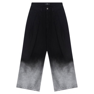 HARE牛仔裤男2025夏新款设计感复古渐变宽松阔腿裤581548